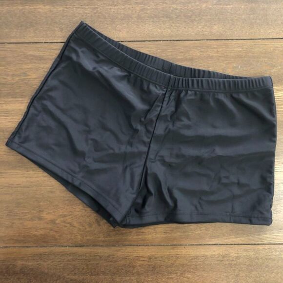 New Women's Black Boyshort Swimsuit Bathing Suit Bottom Swim Shorts Size Medium - Picture 1 of 8